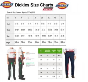 DICKIES SIZE CHART - Durasafe Shop